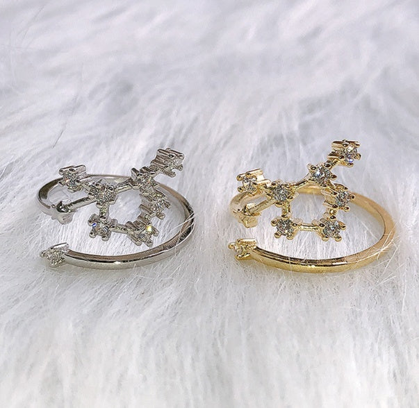 12 constellations star rings