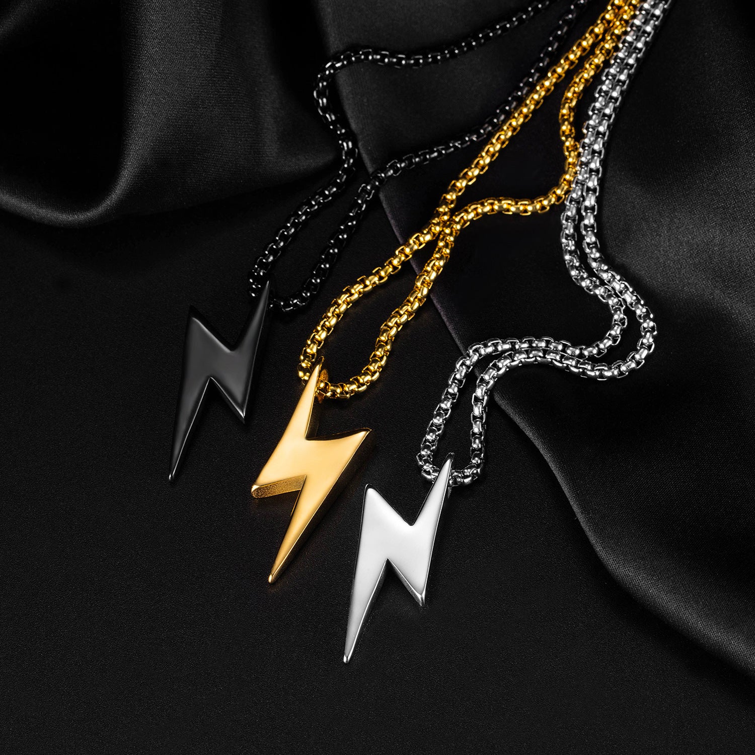 Lightning Titanium Steel Trendy Men's Necklace