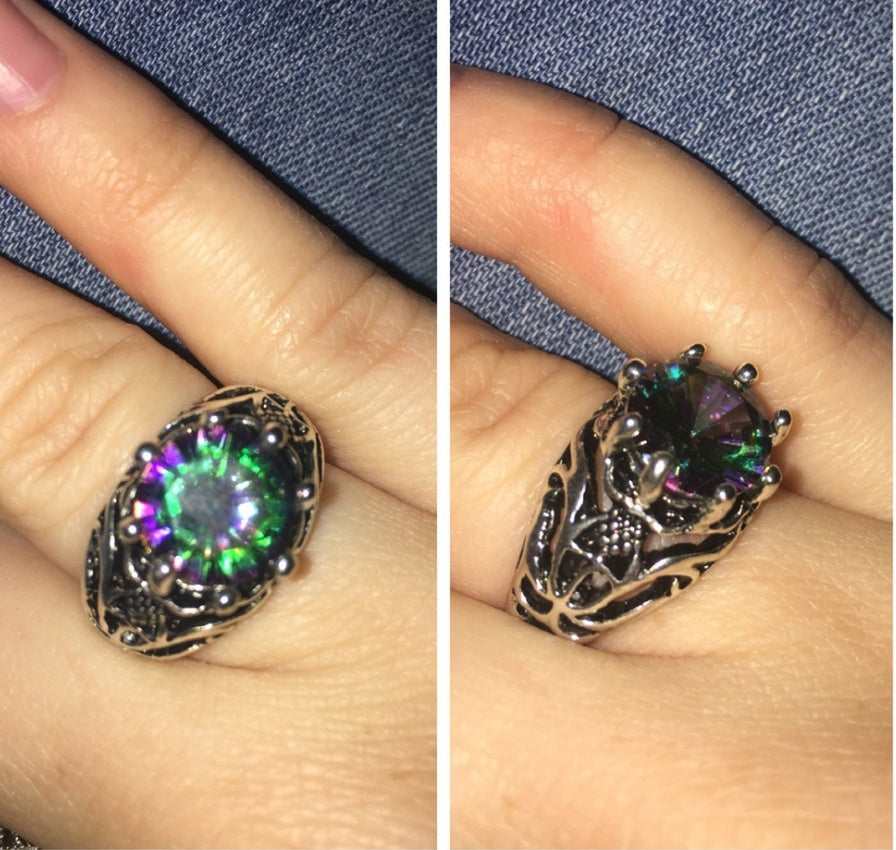 Vintage alloy set topaz jewelry