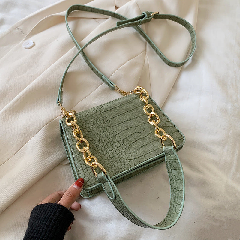 Alligator chain crossbody bag