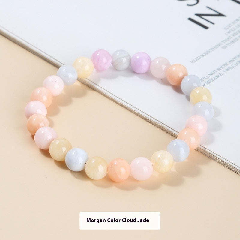 Chalcedony Sea Blue Sapphire Sky Blue Simple Men And Women Single Circle Round Beads Bracelet