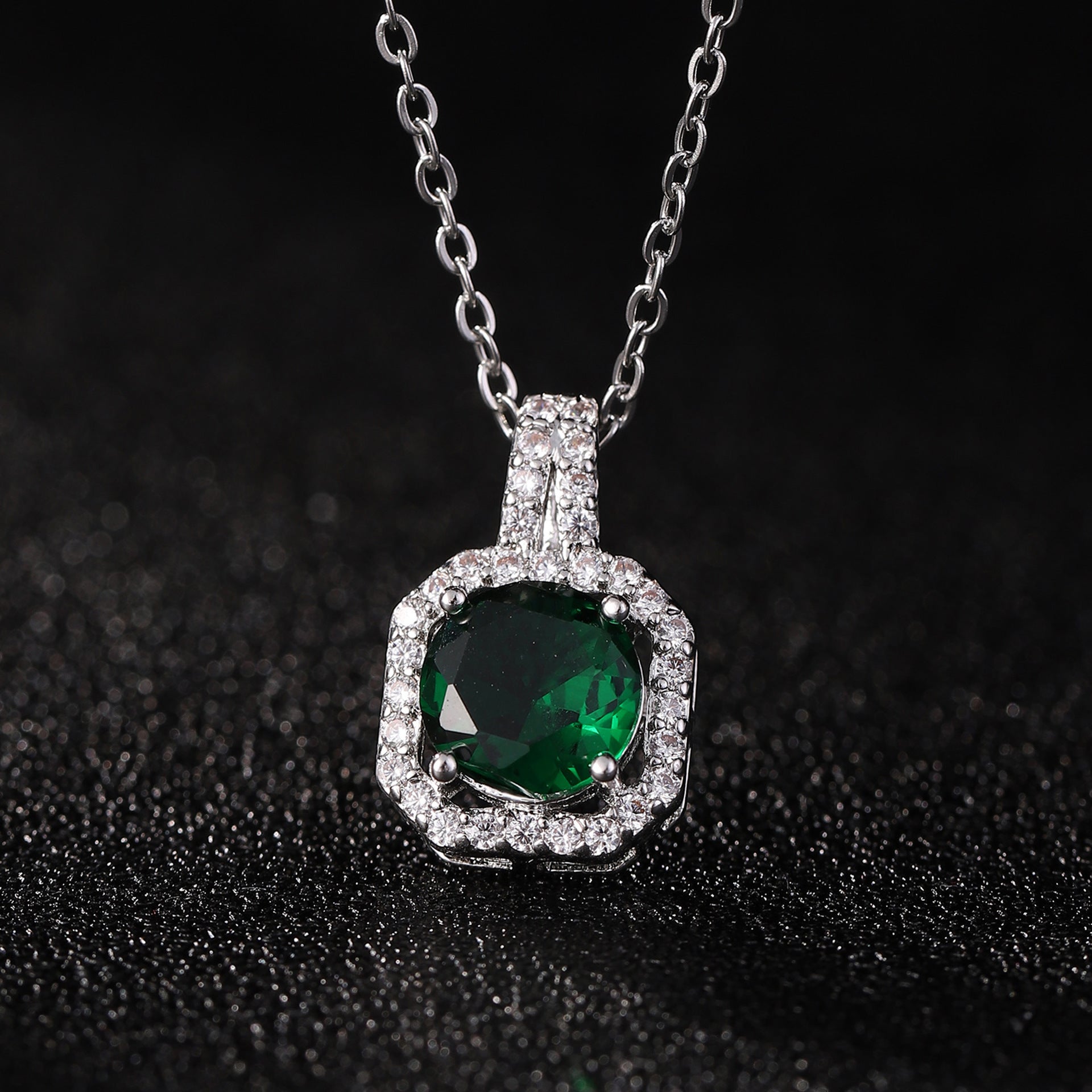Perfume Bottle Pendant Necklace Women's Full Diamond