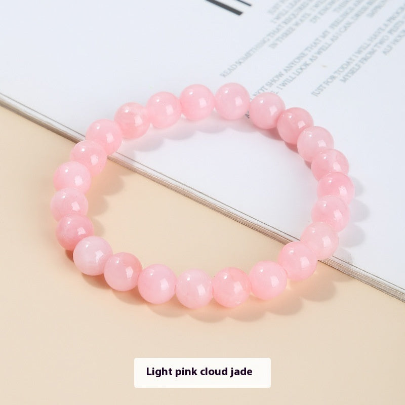 Chalcedony Sea Blue Sapphire Sky Blue Simple Men And Women Single Circle Round Beads Bracelet
