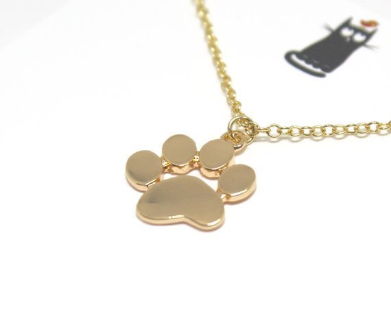 Women's Alloy Necklace Cute Cat Paw Necklace