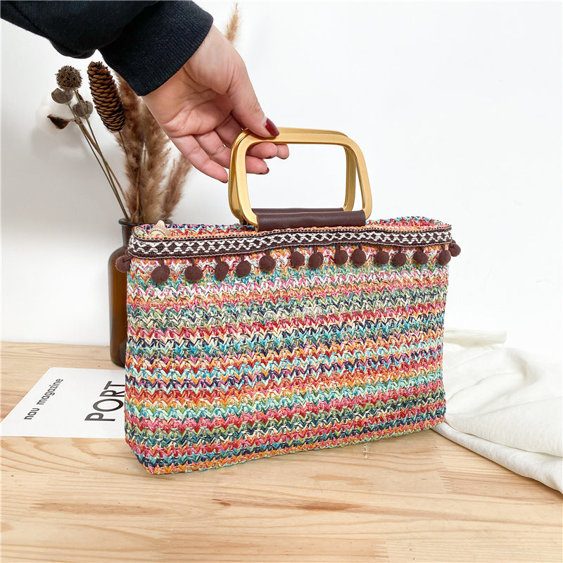 Printed Handbag Ladies Shoulder Bag Casual Fabric Shopping