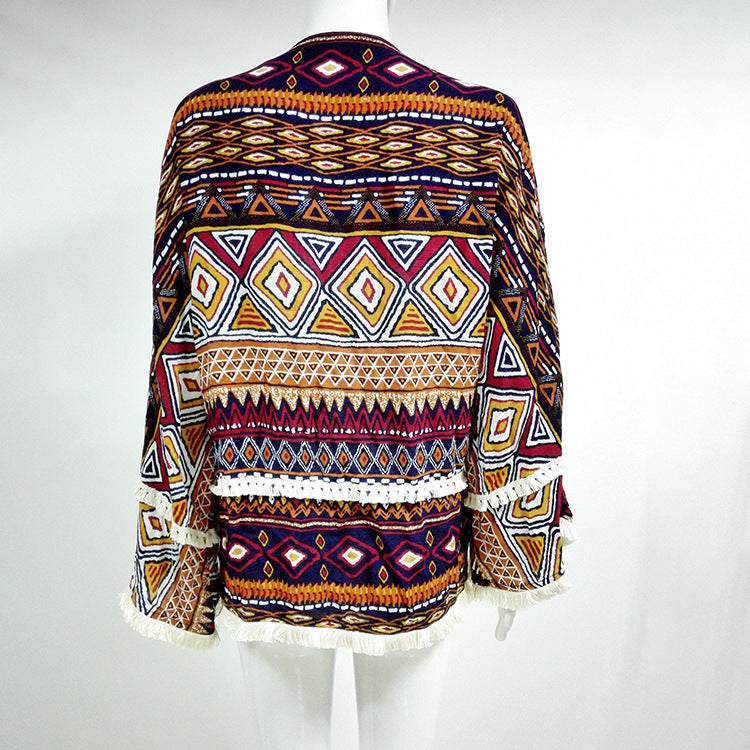 Printed beach cardigan
