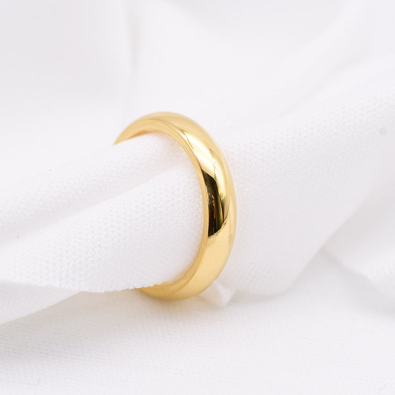 Stainless Steel Simple Plain Wide Glossy Ring