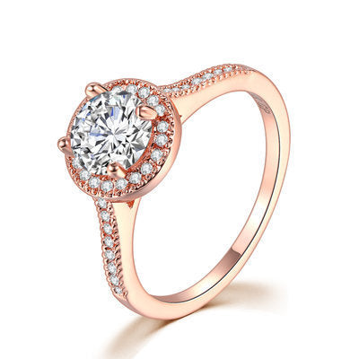 Zircon micro-plated white gold ring