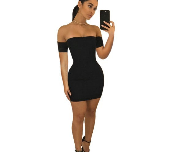 summer sexy short-sleeved bag hip skirt European and American women's nightclub dress