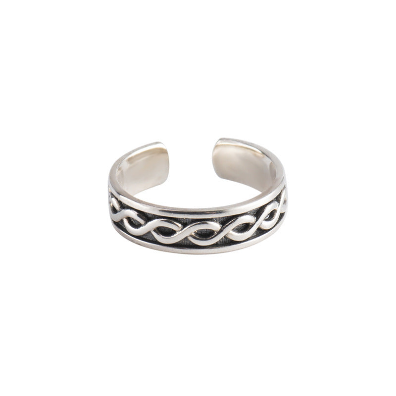 Vintage distressed silver ring ladies