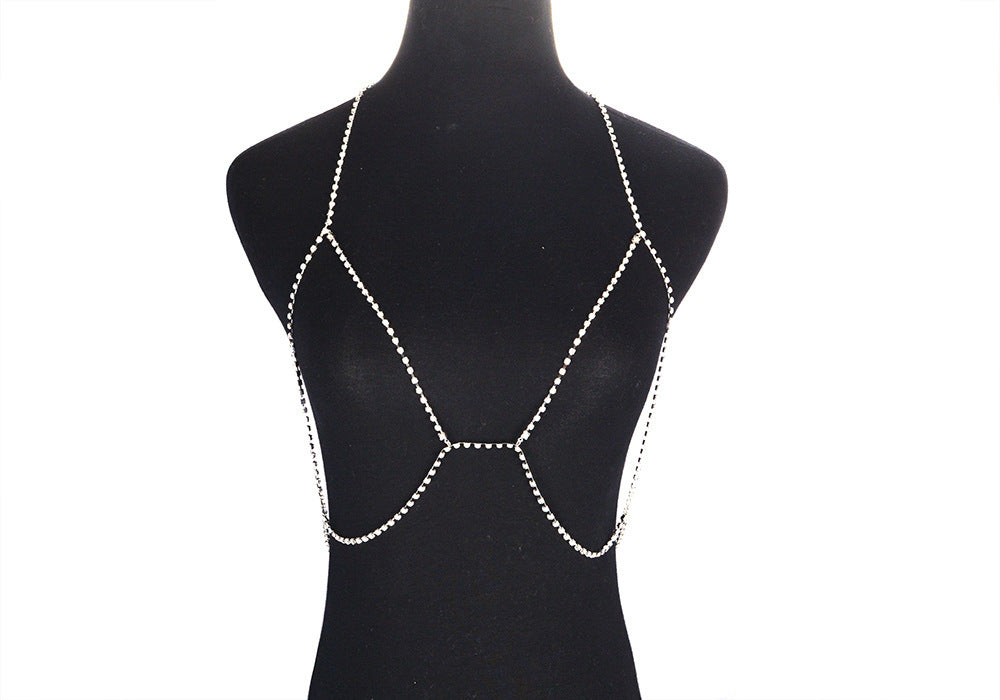Layered Crystal Body Chains With Ethnic Water Drops And Bohemian Stars Designed For Beachwear Or Bridal Styling In Gold Silver Tones