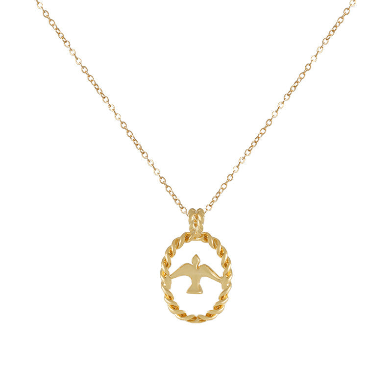 Gold round necklace