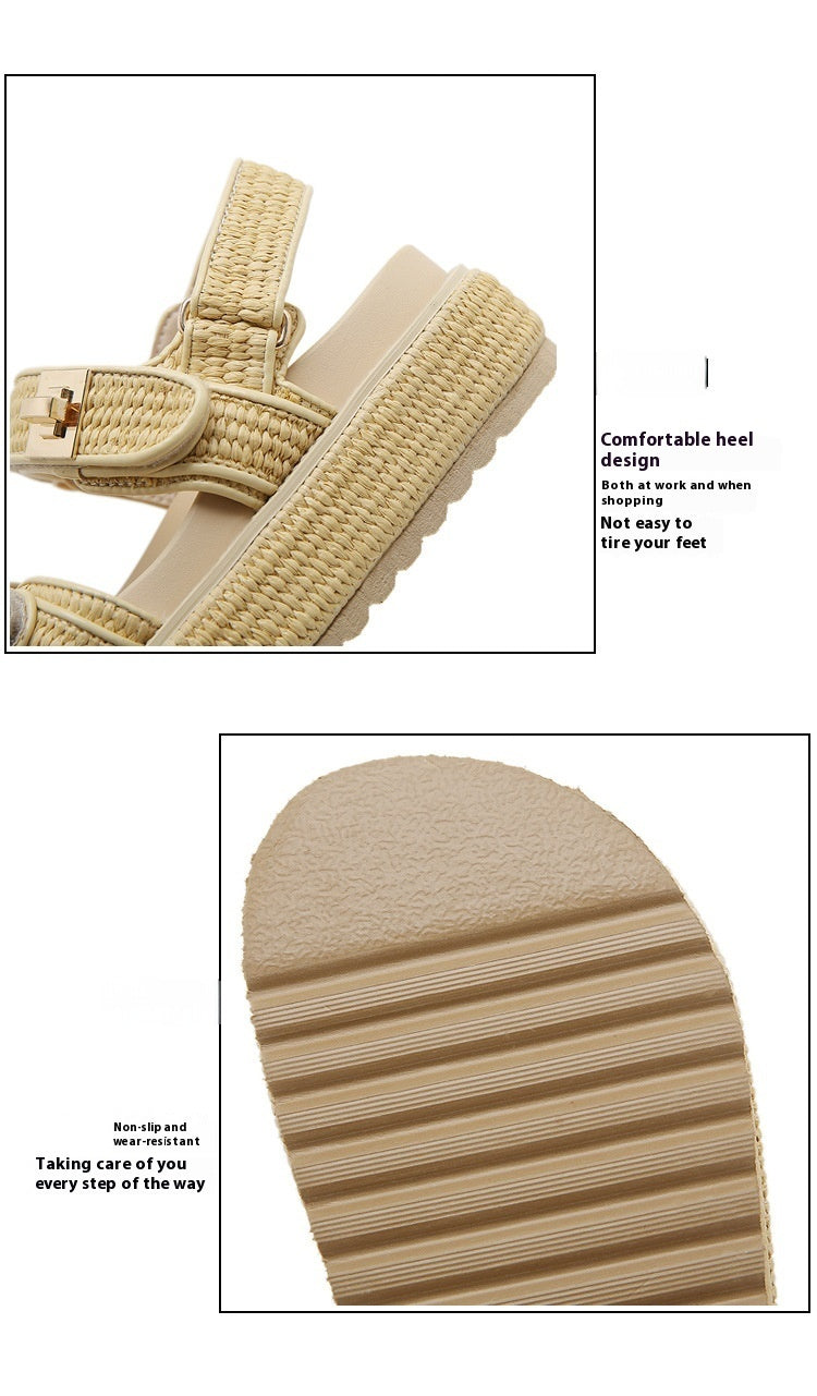 Women's Summer Open Toed Woven Hollowed Flat Sandals