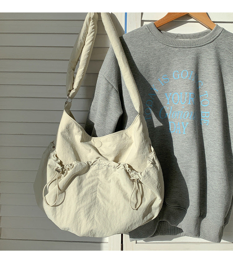Pleated Casual Korean Style Nylon Crossbody Shoulder Bag