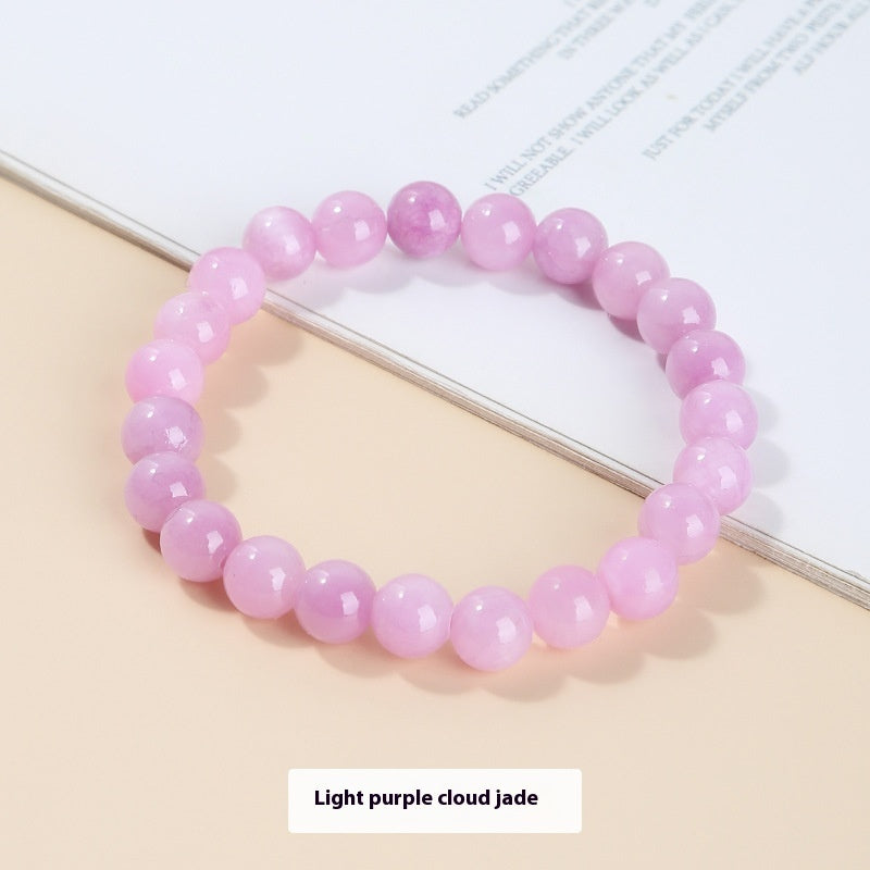 Chalcedony Sea Blue Sapphire Sky Blue Simple Men And Women Single Circle Round Beads Bracelet