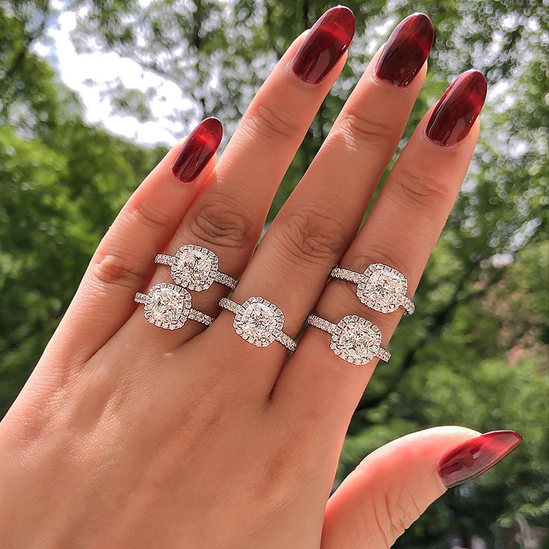 S925 sterling silver simulated diamond ring