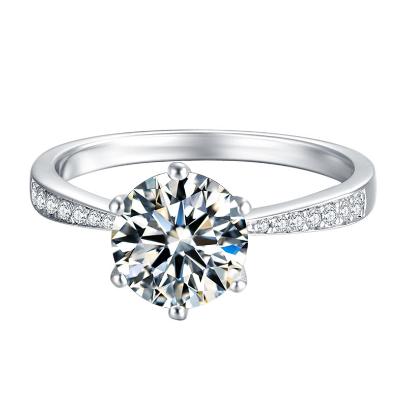 Colorless Temperament Classic Silver High-end Ring