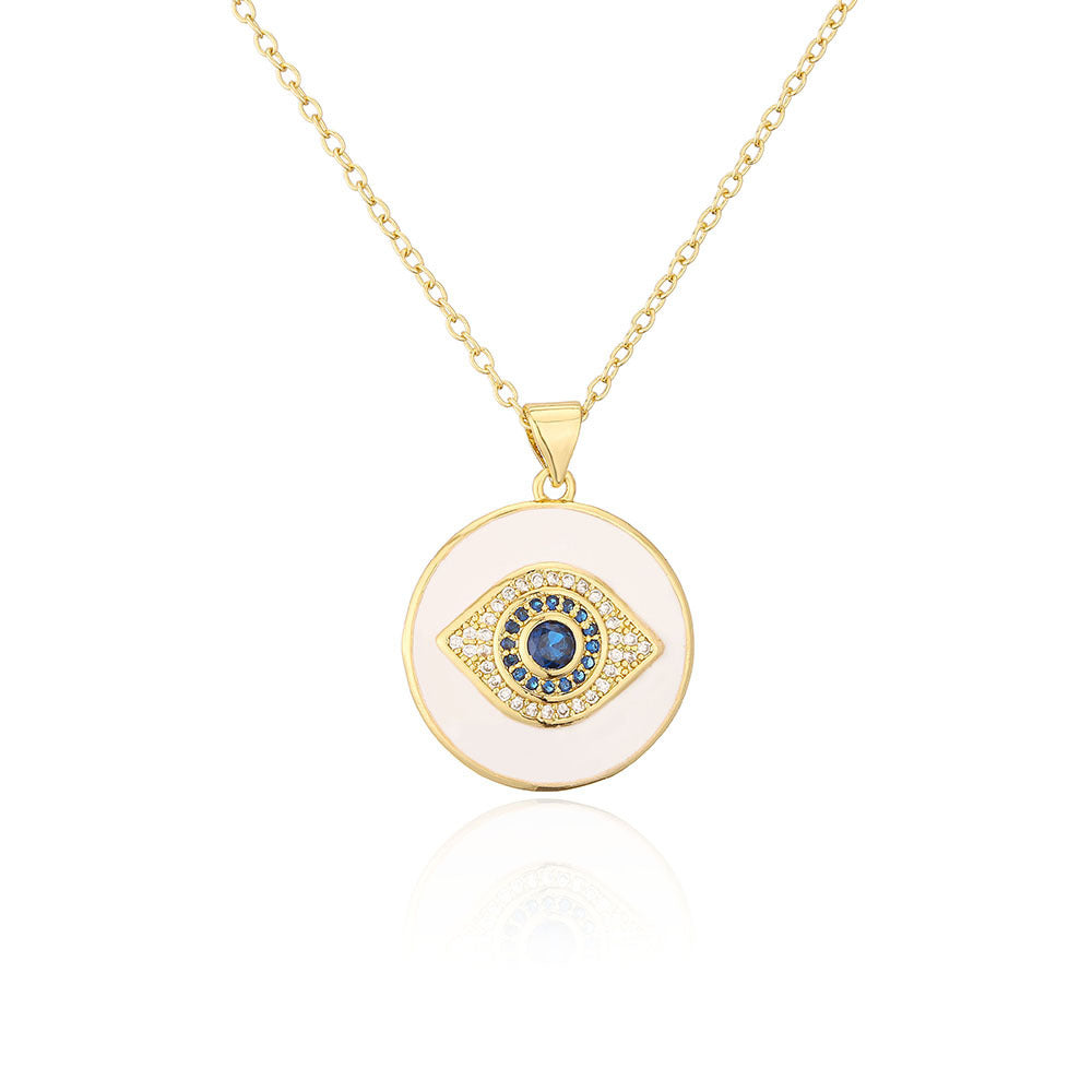 Zircon Dripping Oil Necklace Gold Vintage Clavicle Chain