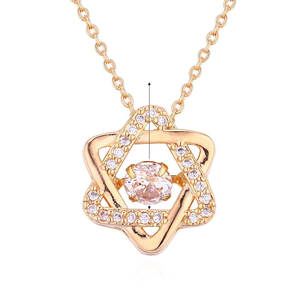 Zircon hexagram necklace