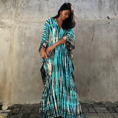 Cotton Beach Cover-up Caftan Dress - Lena