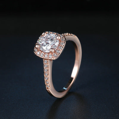 Zircon micro-plated white gold ring