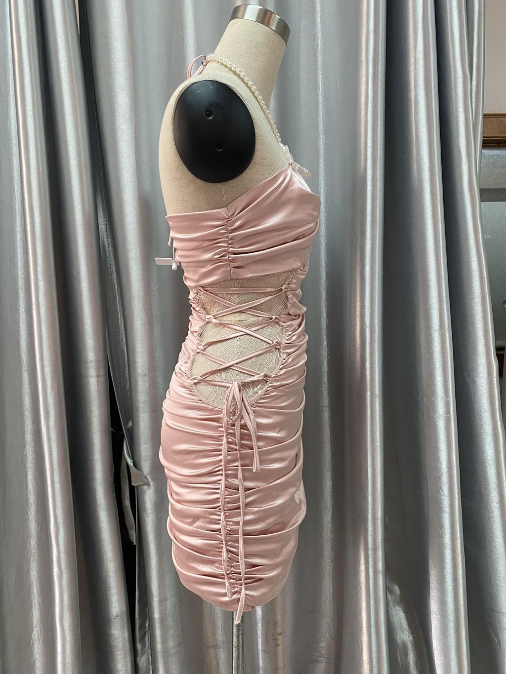 Fashion Lace Lace  Halterneck Dress