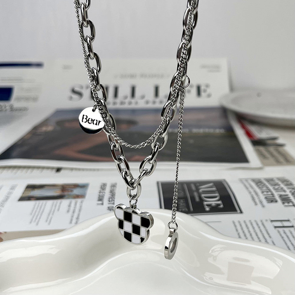 Bear Clavicle Necklace Niche Trendy Sweater