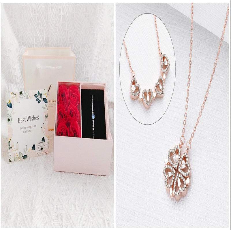 Love Folding Creative Micro-encrusted Diamond Fashion Necklace