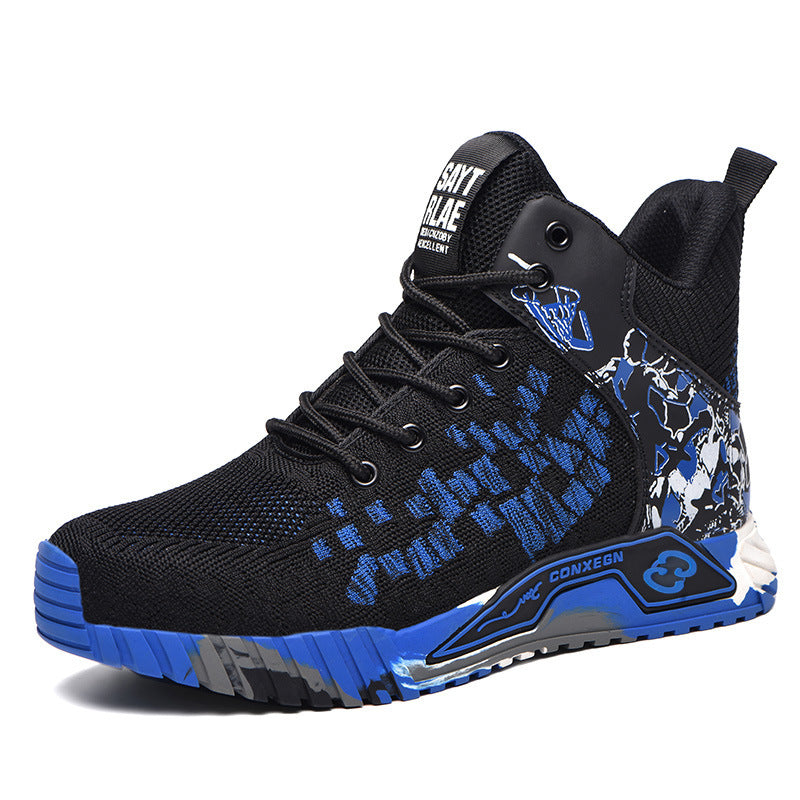Flyknit Breathable Safety Shoes Lightweight Steel Toe Cap Anti-piercing Protective