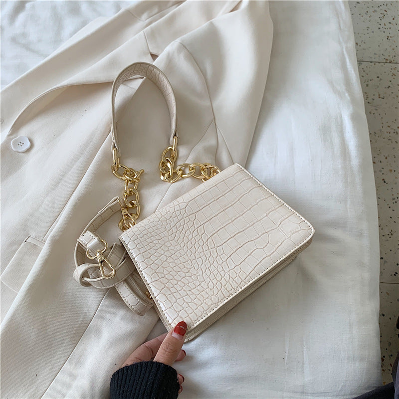 Alligator chain crossbody bag
