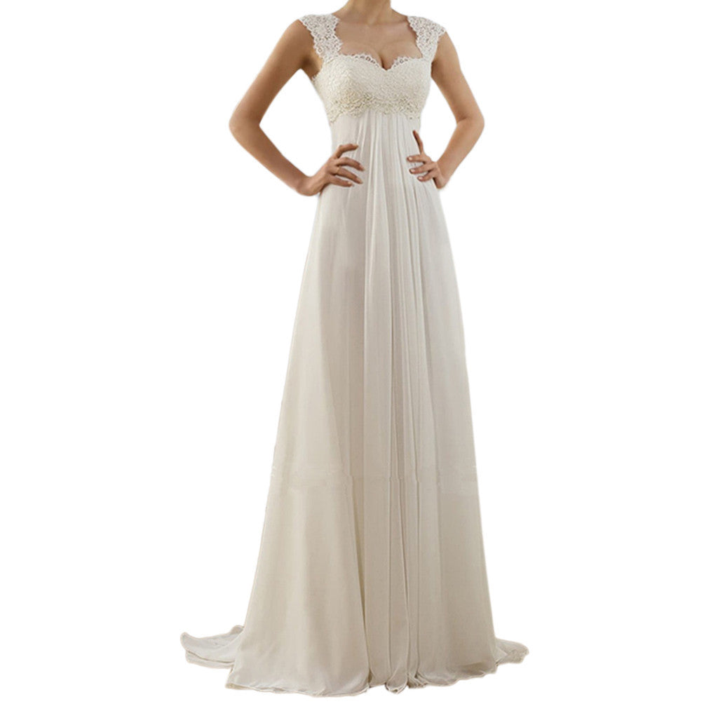 Lace stitching grounding dress