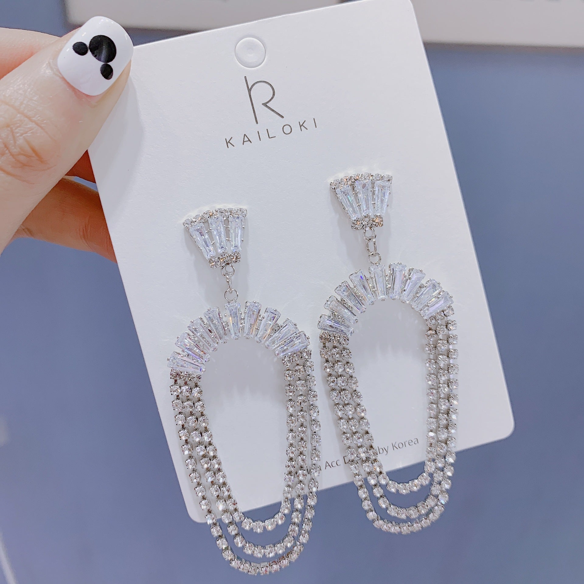 Earrings Stud Earrings Personality Tassel Wild Long Silver Pin Earrings