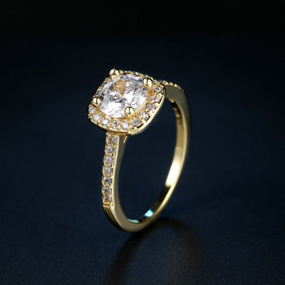 Zircon micro-plated white gold ring
