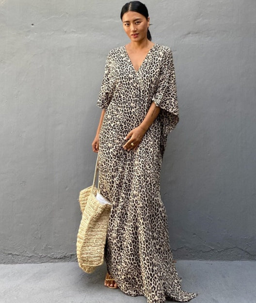 Cotton Printed Women's Long Skirt Beach Blouse