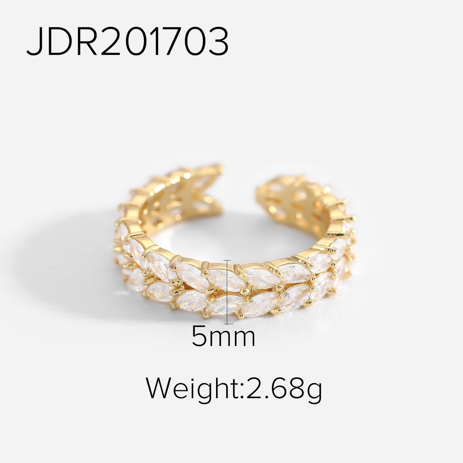 European And American INS Style Fashion Copper Zircon Ring