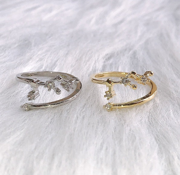 12 constellations star rings