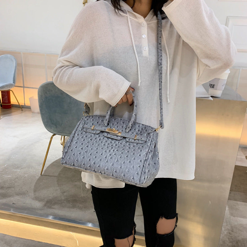 Ostrich pattern handbag