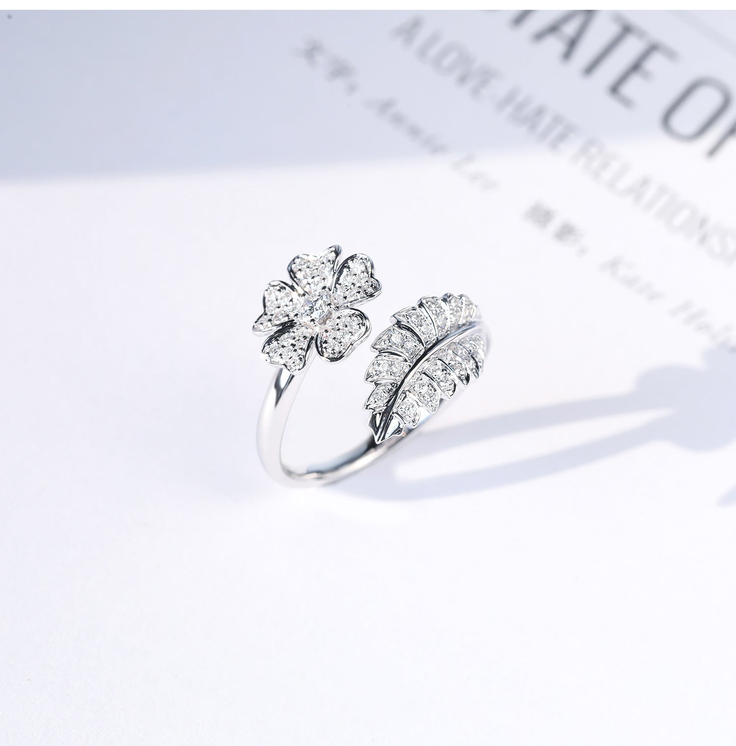 Flower Fashion And Fully-jewelled Women's European And American Zircon Ornament Ring