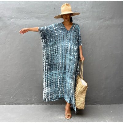 Cotton Beach Cover-up Caftan Dress - Lena