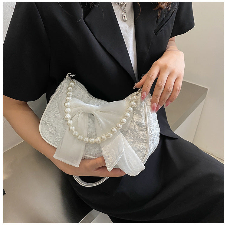 New Fashion Shoulder Bag Bow Pearl Tote