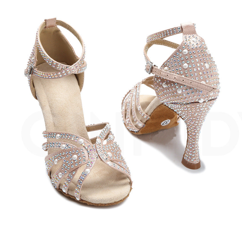 Diamond Latin Dance Shoes Women's Indoor Soft Bottom