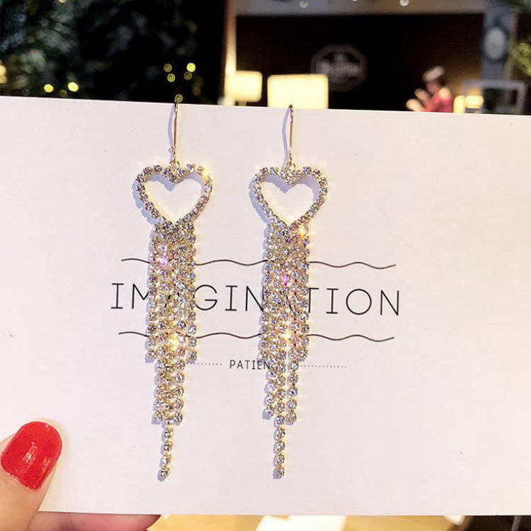 Earrings Stud Earrings Personality Tassel Wild Long Silver Pin Earrings