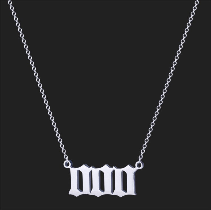 Angel Number Necklace 0-9 Pendant Short Necklace Women