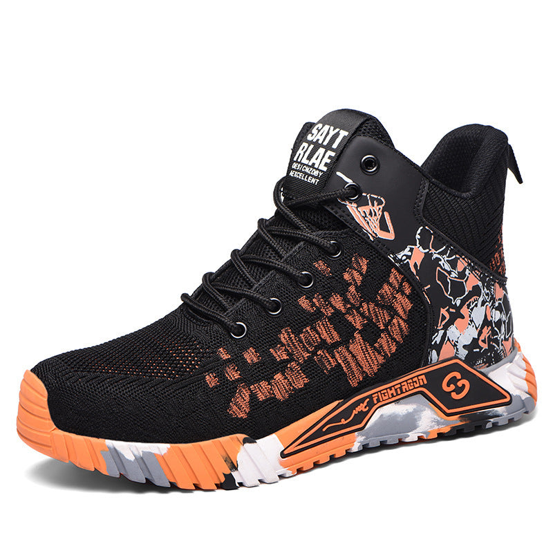 Flyknit Breathable Safety Shoes Lightweight Steel Toe Cap Anti-piercing Protective