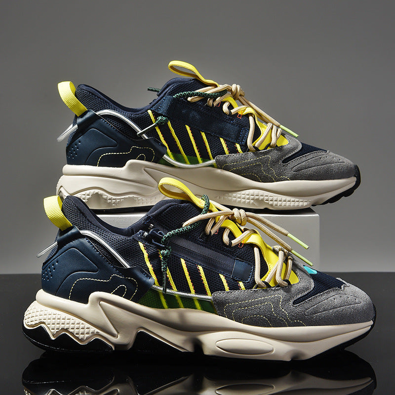 Men's Shoes Summer Youth Students National Tide Casual Shoes Mesh Breathable Retro Running Sports