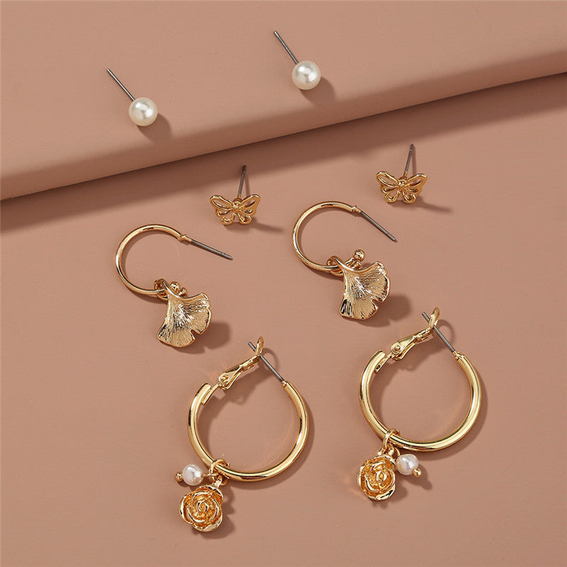 Butterfly Earrings Maple Leaf Flower Earrings