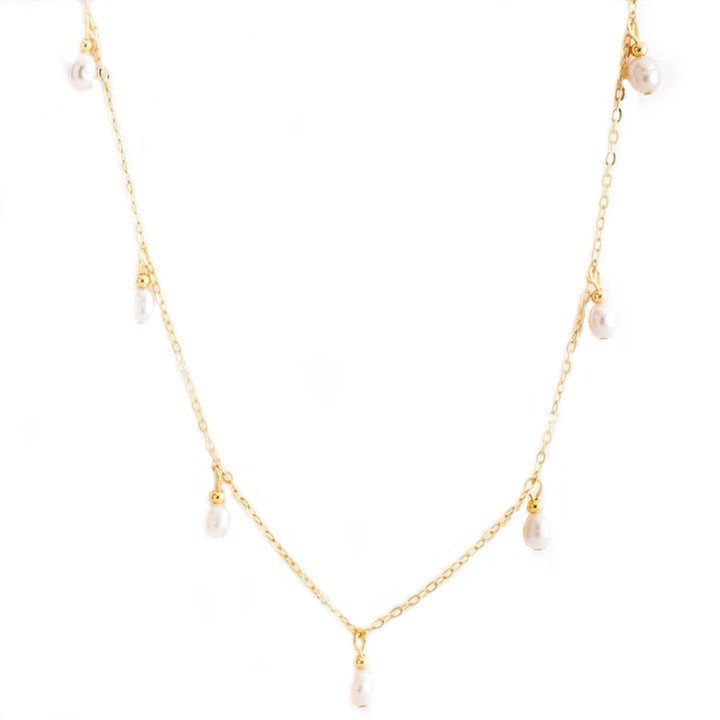 Oval Pearl Pearl Tassel Necklace