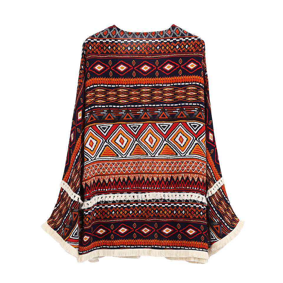 Printed beach cardigan