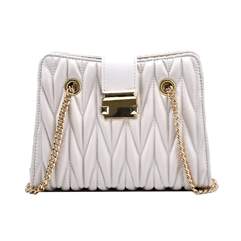 Pleated chain handbag