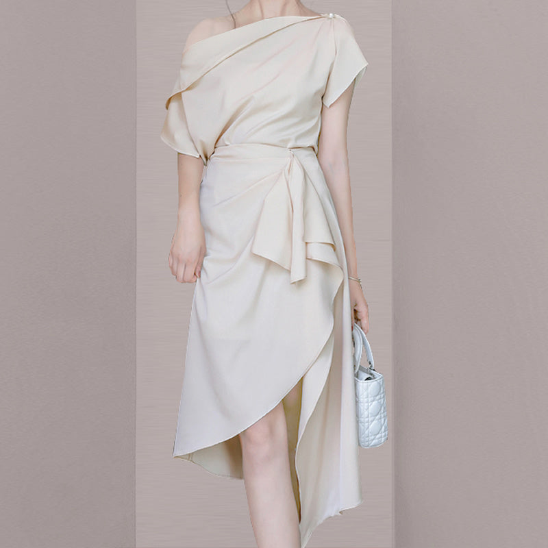 Strapless irregular skirt